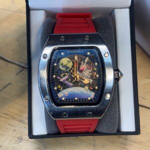 Red Strap Luxury Watch New